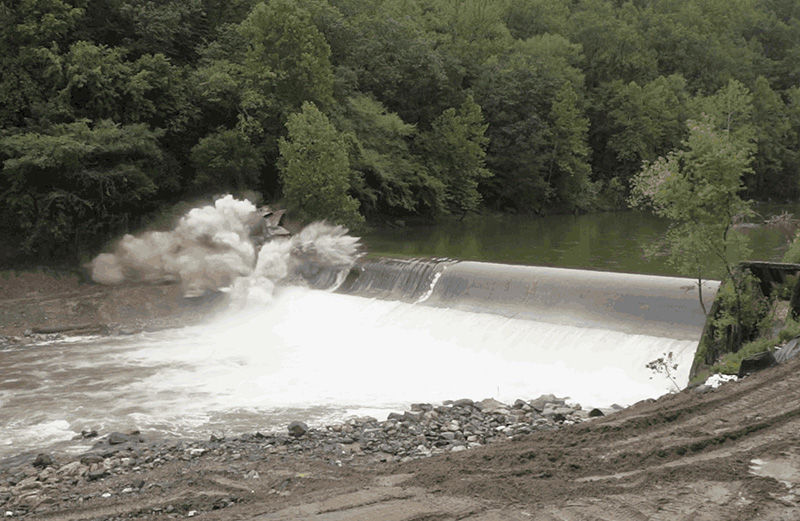 Explosion at Bloede Dam